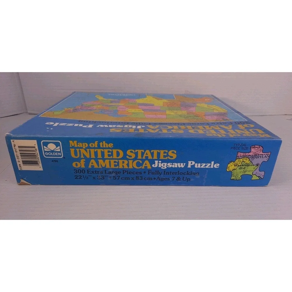 1985 Western Publishing Map Of The United States Of America 300 Pc Jigsaw Puzzle